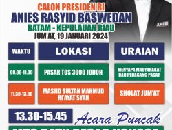 Capres No Urut (1) Anis Baswedan Tiba Di Batam Hari Ini