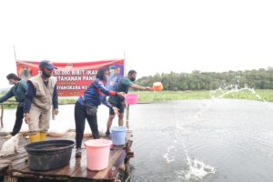 Polda Kepri Tebar 50 Ribu Bibit Ikan di Dam Duriangkang Batam