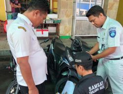 Jasa Raharja Kepri Lakukan Pemberian Tagihan Pajak Kendaraan Bermotor di Pasar Mutiara Tanjung Batu Kundur